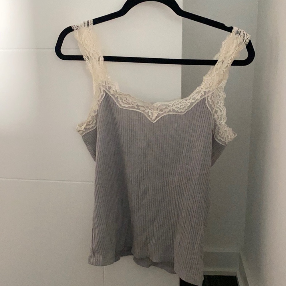 New with tag J. Crew gray ribbed tank top sz L Final Sale!